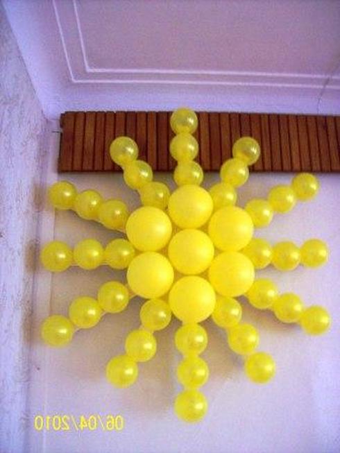 Солнышко из шаров своими руками пошаговая инструкция